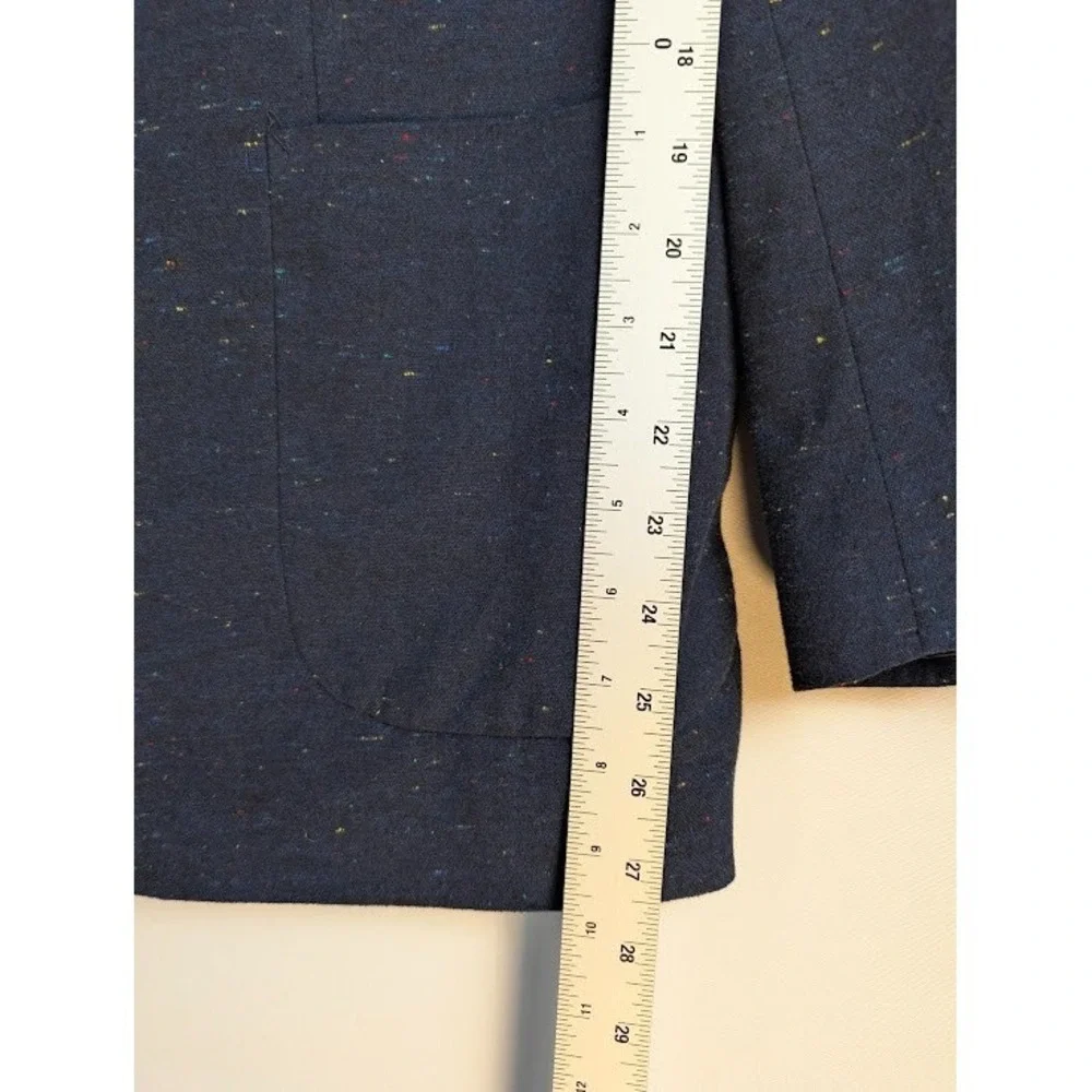 Charleston Threads Blazer Mens 44 Navy Blue Speckled Tweed Two Button‎ Jacket